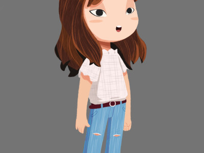 角色設計_女子麻布袋