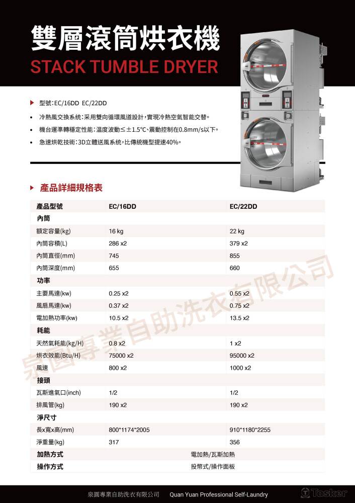 洗衣機設備_產品規格表