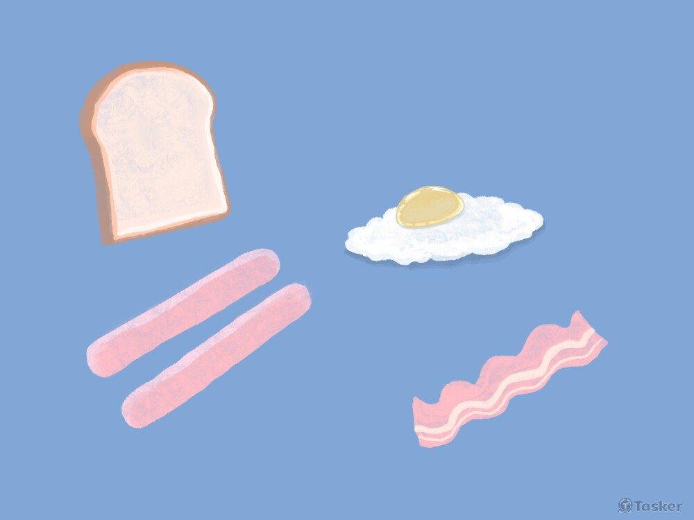 食物插畫（早餐店）