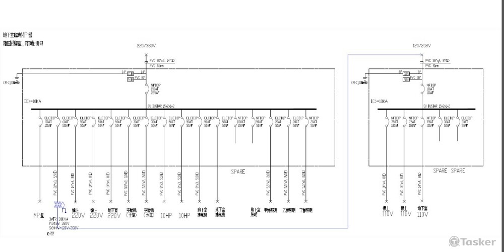 大樓臨時電盤單線圖