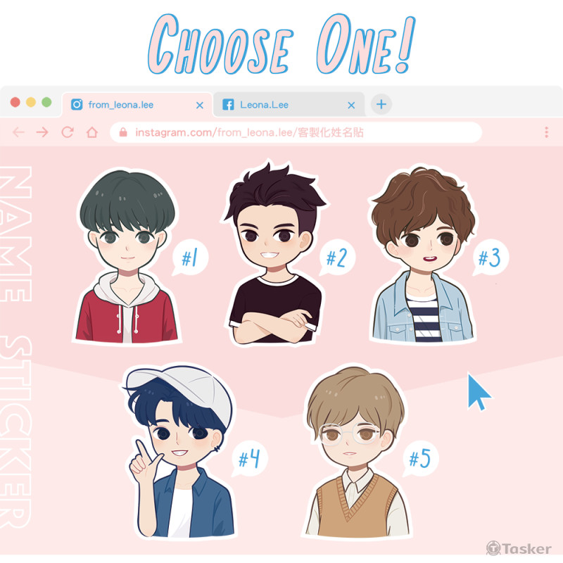 男生美式客製化插畫