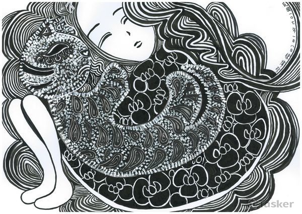 插畫作品-所戀之谷-床上發出了喵叫聲
繪者：徐偉珍
本圖刊登於生活潮藝文誌第三期
2018年冬季號
p.148