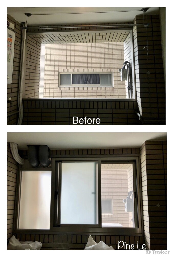 陽台新增鋁窗，增加隱私及不怕風吹日曬。