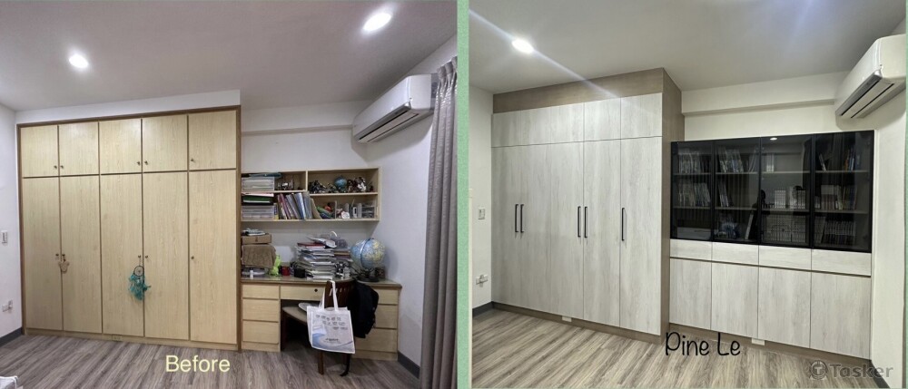 孩紙長大，增加書櫃收納及舒適的空間。