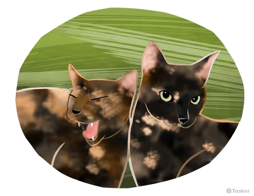 寵物似顏繪-4(邊框疊色)