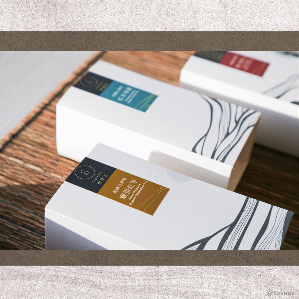 有機茶包裝與貼紙設計