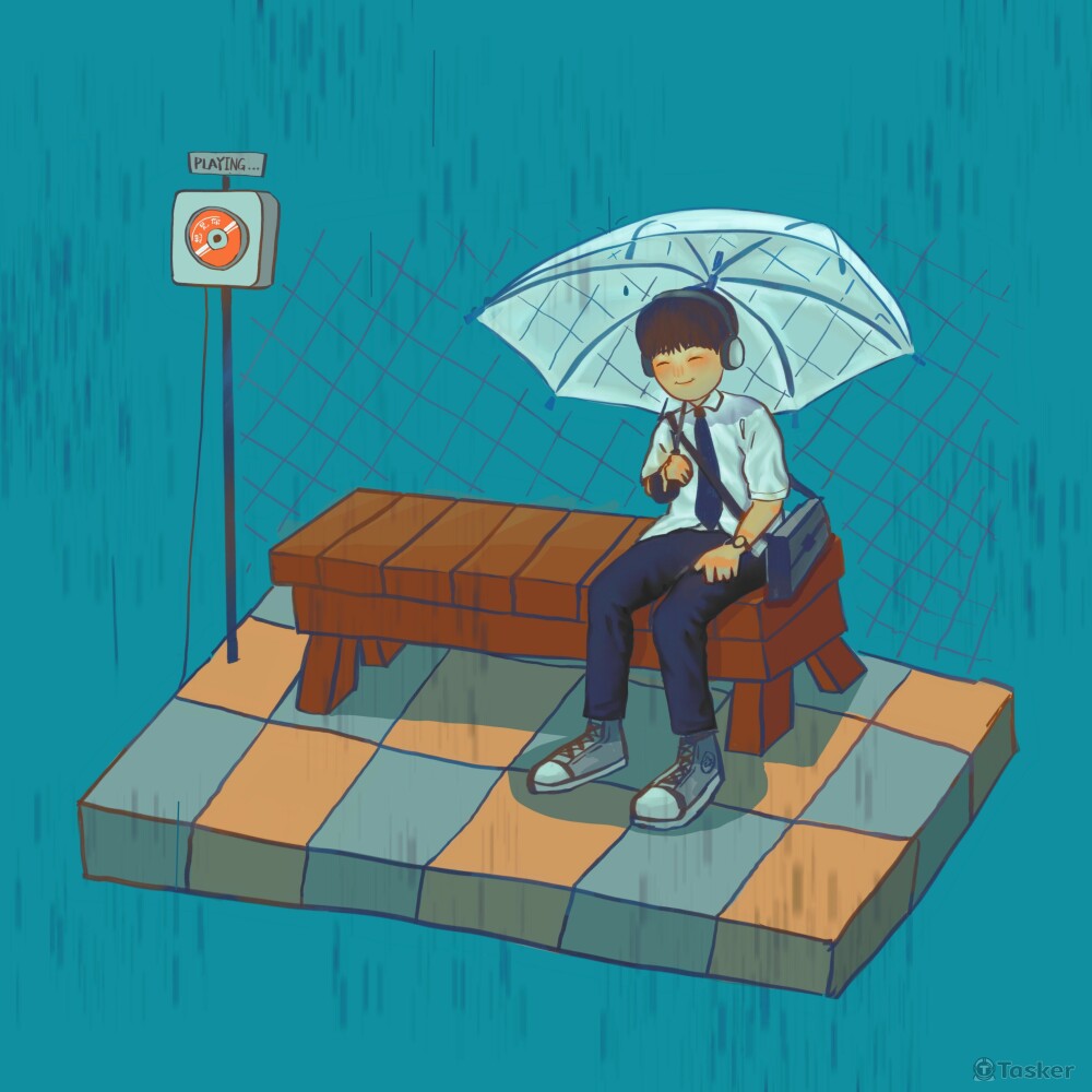 人物插畫加場景繪製