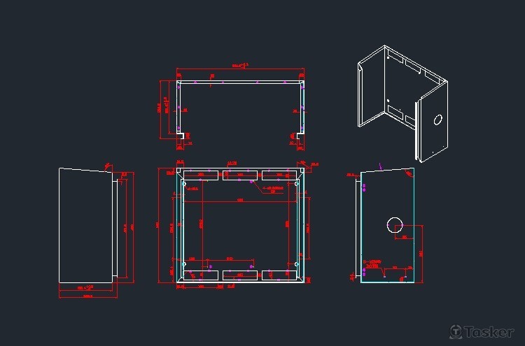 板金三視圖，展開圖繪製