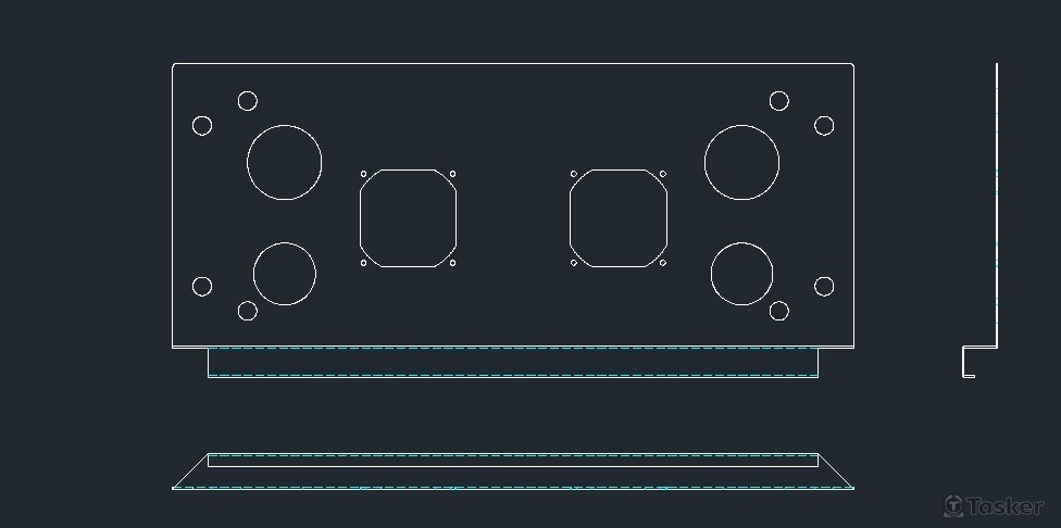板金三視圖，展開圖繪製