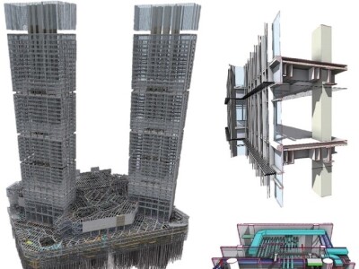 BIM中國上海高層商業大樓模型建築設計