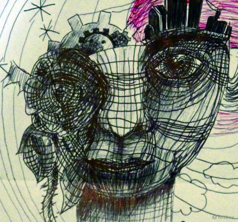 世界定律_插畫類_紅、黑原子筆