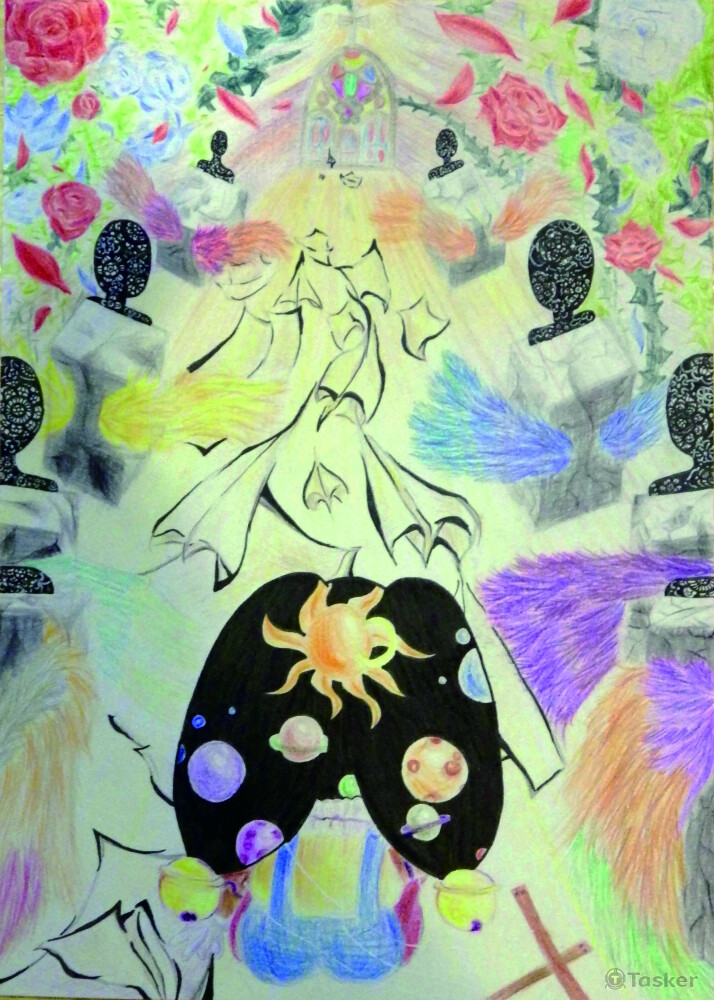 小丑系列-回憶_插畫類_色鉛、代針