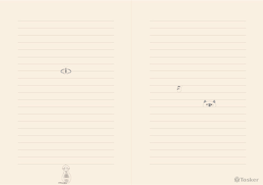 筆記本書寫頁結合小插畫