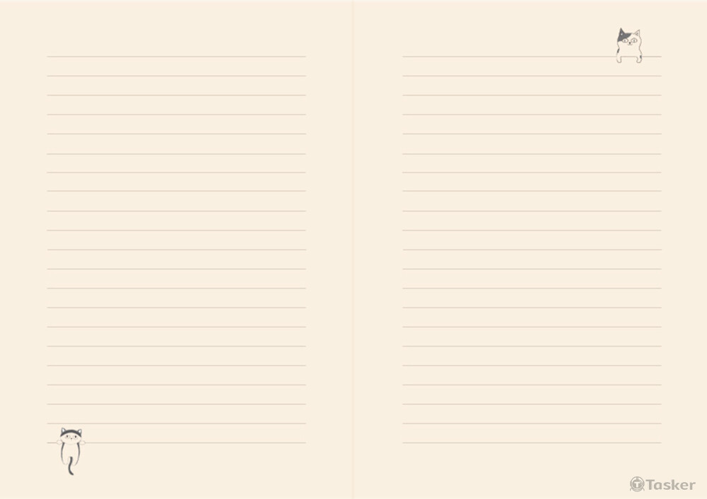 筆記本書寫頁及和小插畫