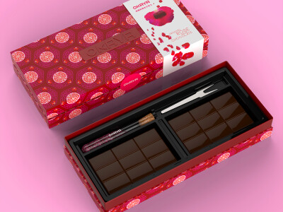 玫瑰生巧克力包裝設計/內襯設計