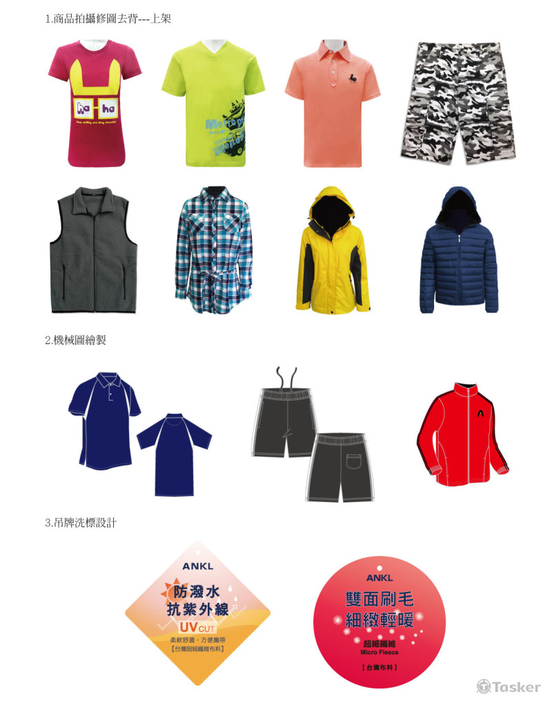 服飾商品修圖去背上架.美工設計