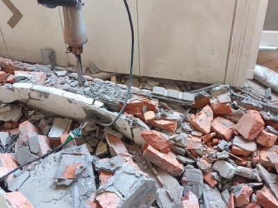 拆除-磚造隔間牆