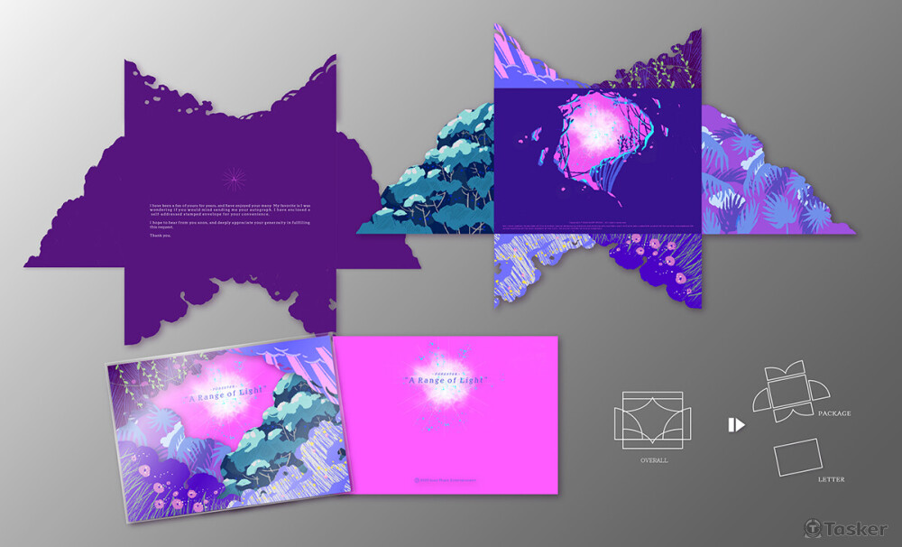 電子迷幻音樂_插畫應用_包裝設計_展開展示