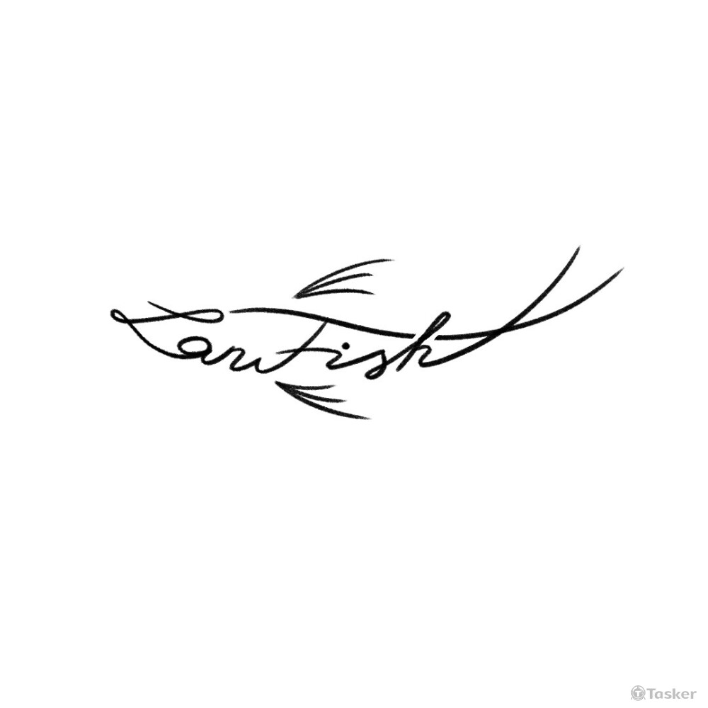 Lan fish 藍魚工作室 (手作裁縫布包)-流線型簡約風格LOGO