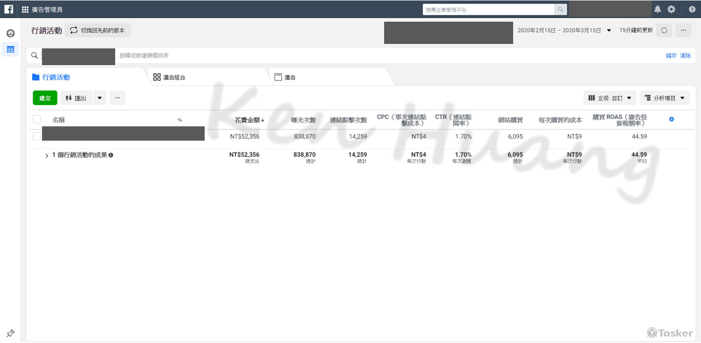 FB廣告(目標：電商轉換)｜CPC低於客戶外包廠商54%，ROAS突破40