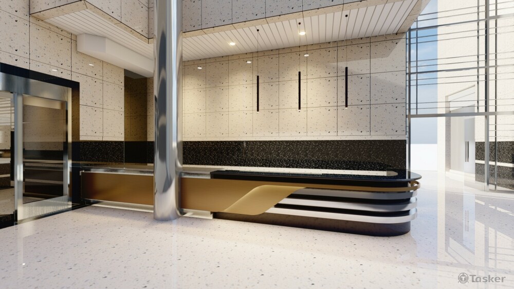 忠孝東路-Lobby櫃台翻新(3D渲染)