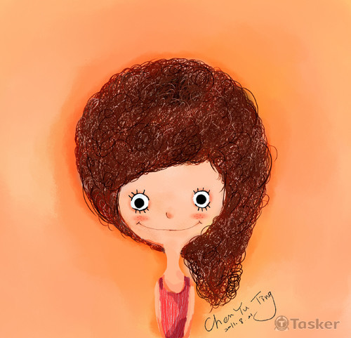 插畫風格-自然捲