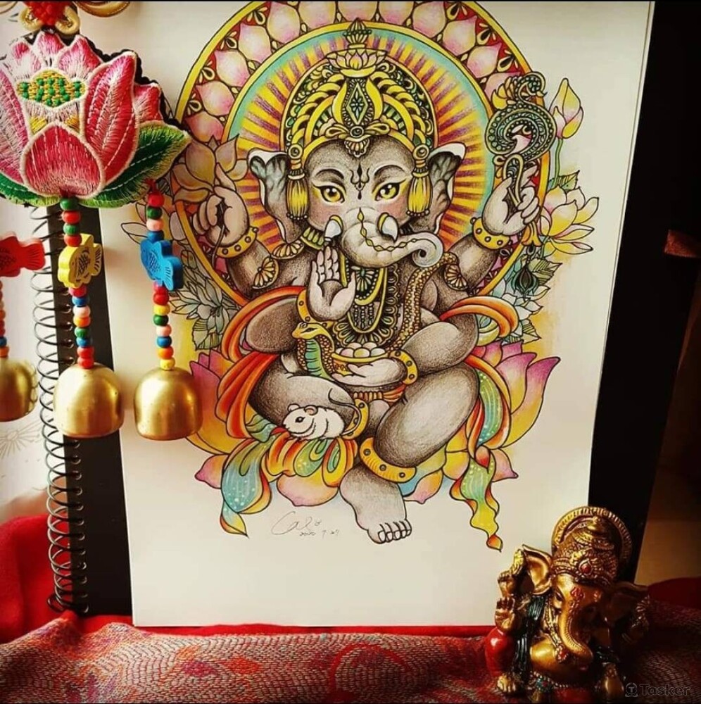 手繪Q版向神明信片  轉印成名信片