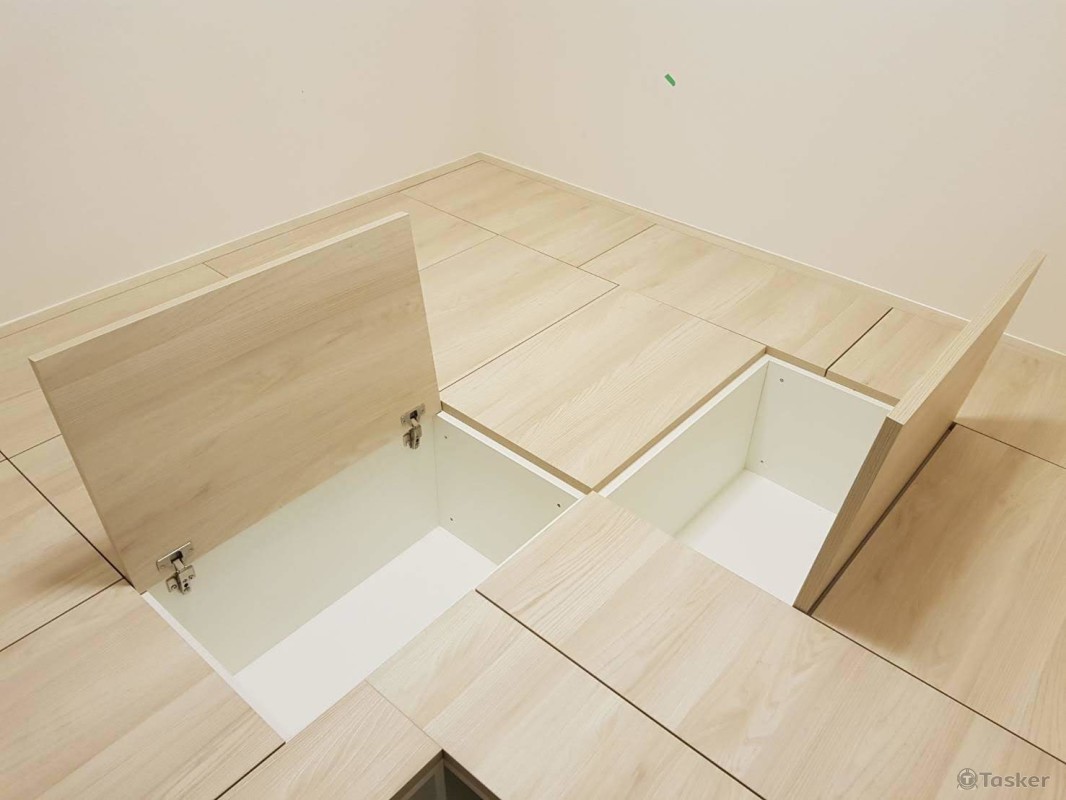 掀門式系統收納地板