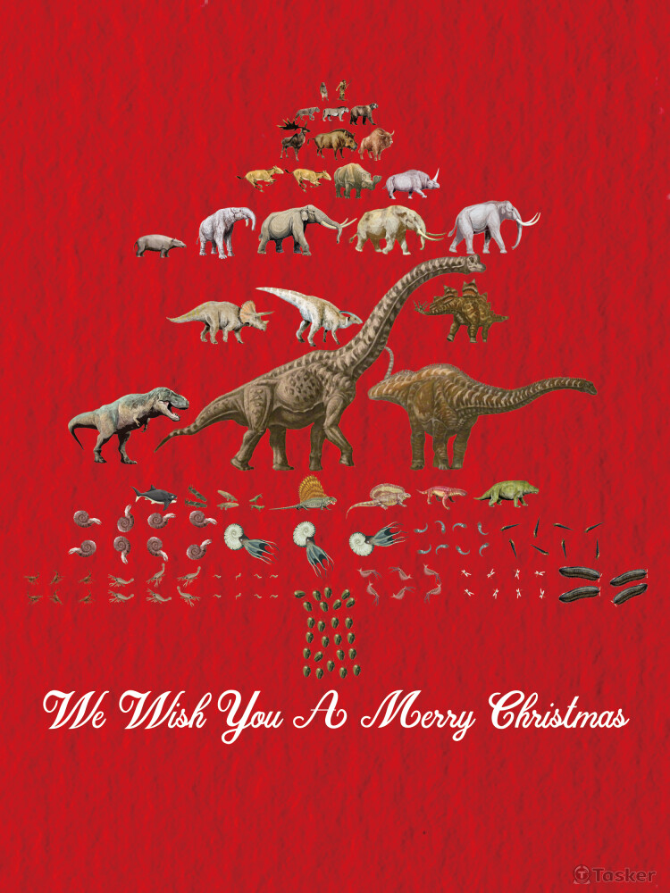 由不同時期代表動物所組成，讓耶誕樹成為一顆生命演化樹