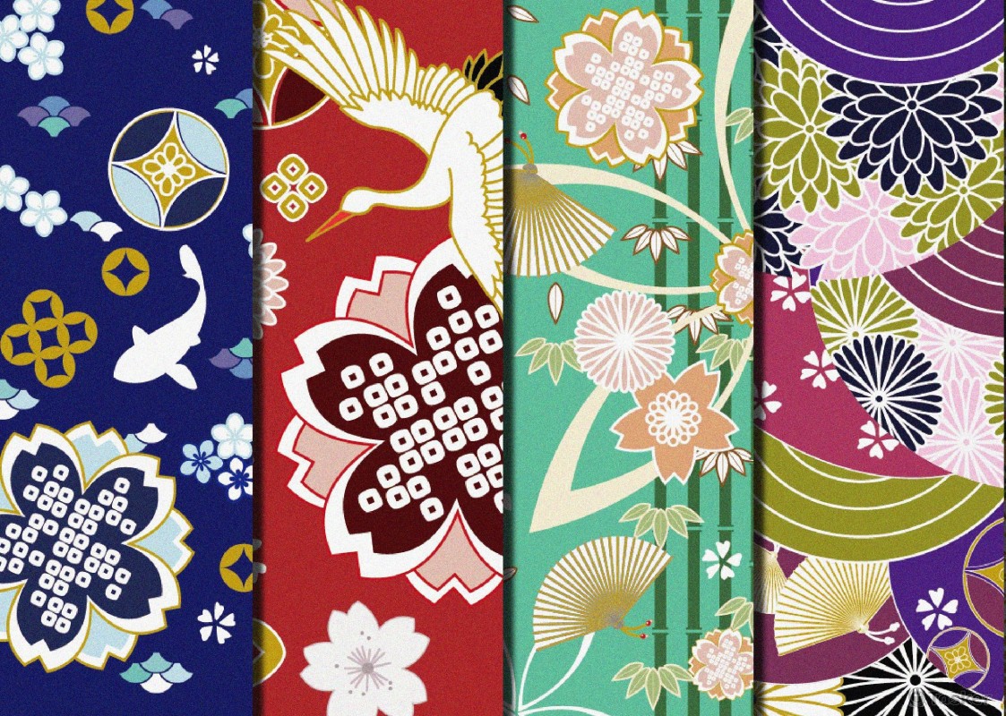 日式年曆花紋
