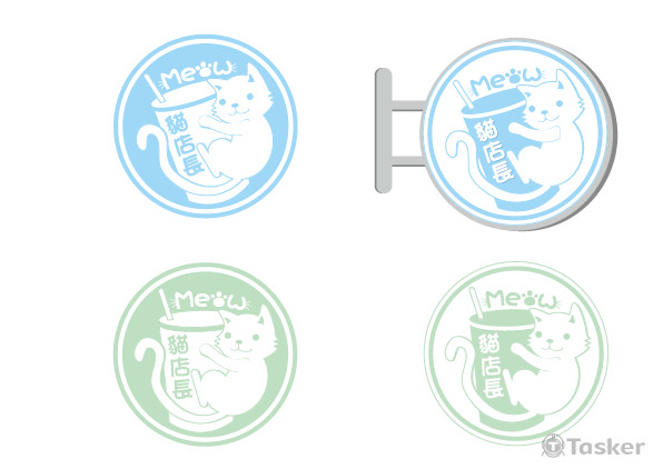 飲料店LOGO-貓店長(競標作品)