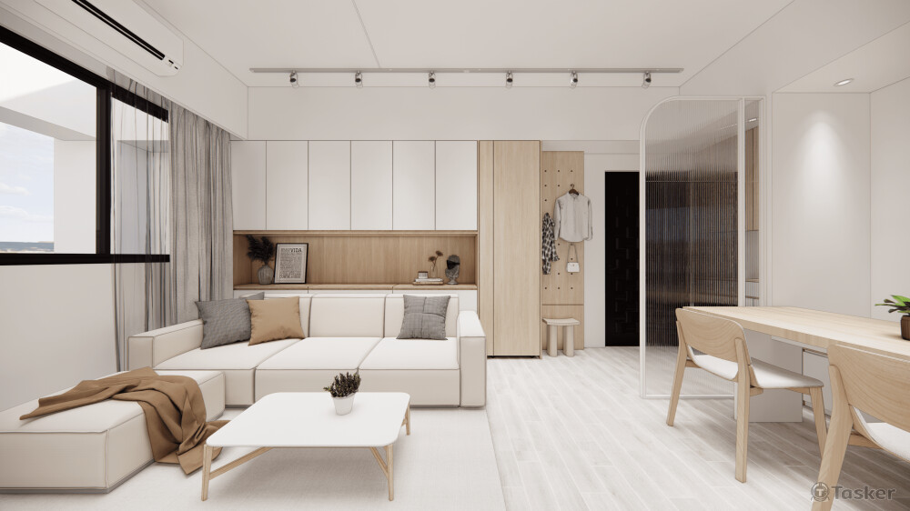 北歐風_沙發背牆收納