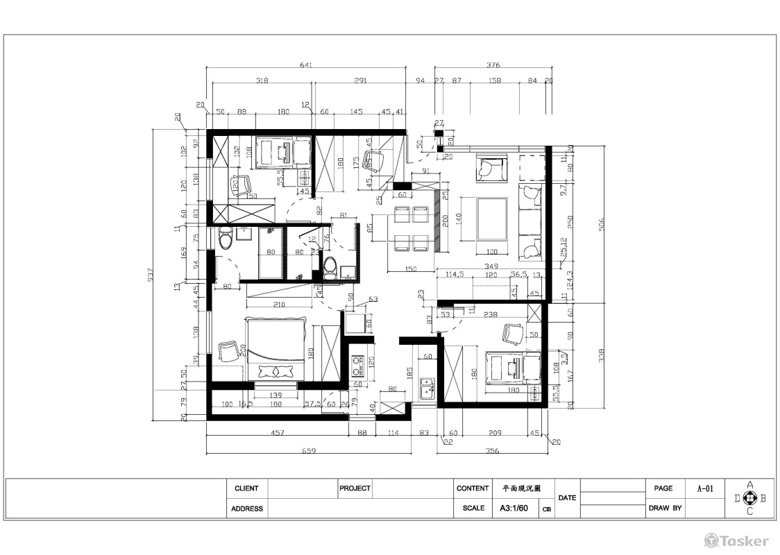 住宅平面圖-標註較精細