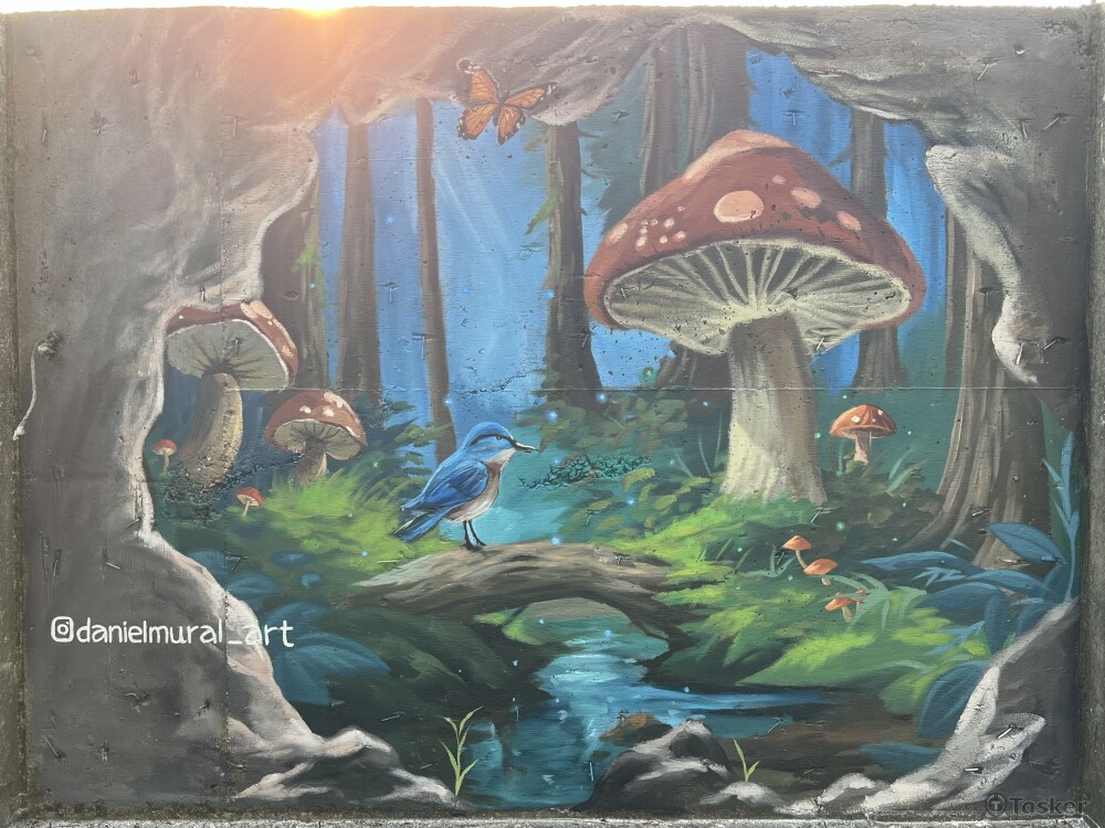 庭院牆壁美化立體彩繪