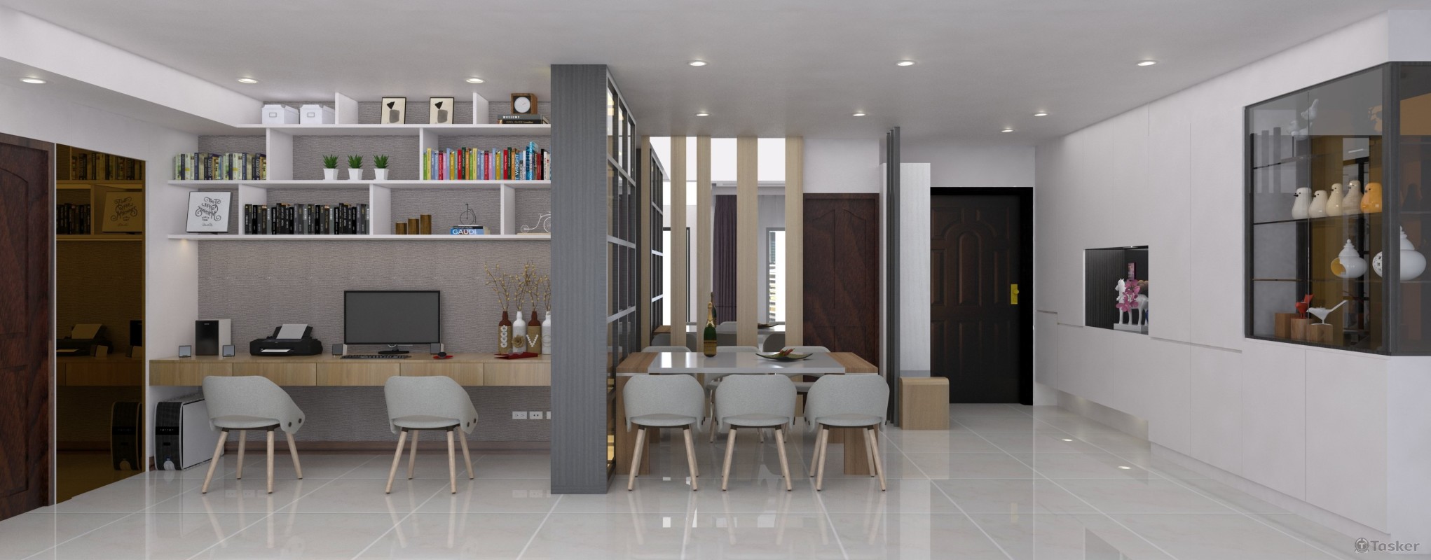 公共空間-書房及餐廳結合