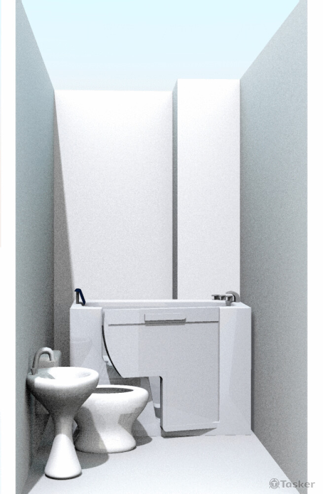 客戶浴缸開門模擬圖