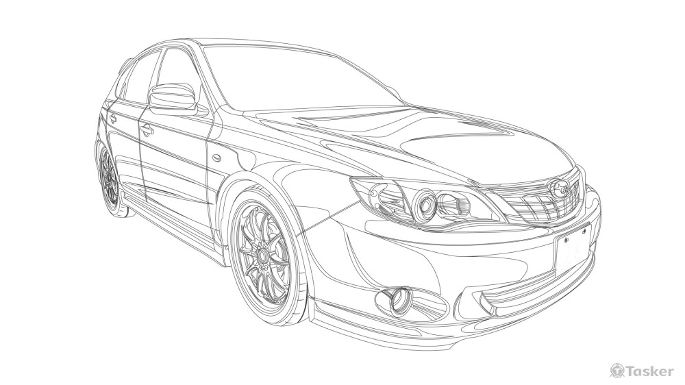 SUBARU Impreza 純色線圖
