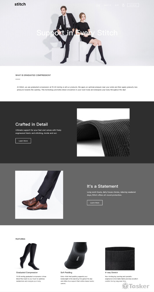 Shopify形象網站規劃設計-stitch精品壓力襪