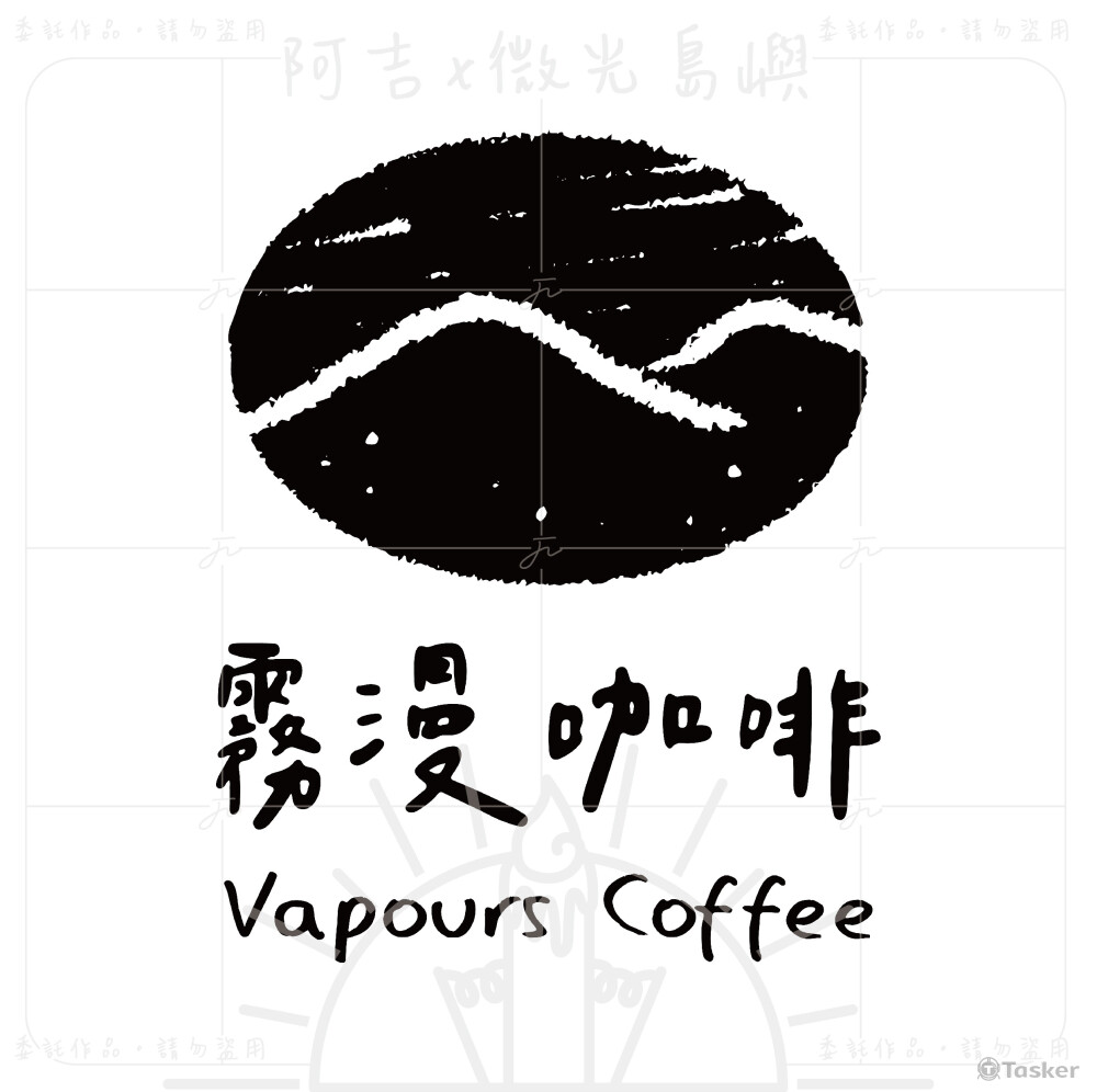 霧漫咖啡(虛構) LOGO設計練習，ChatGPT幫我想店名～