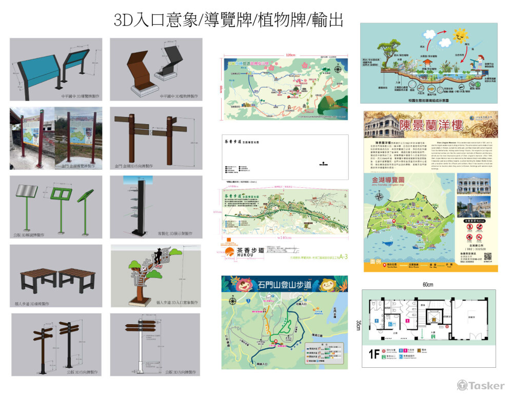3D入口意象導覽牌植物牌輸出