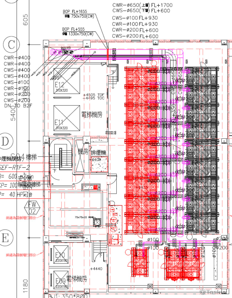 冷卻水塔管路平面圖