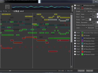 ChiptuneMIDI : 輸入MIDI檔 以方波三角波播放音樂