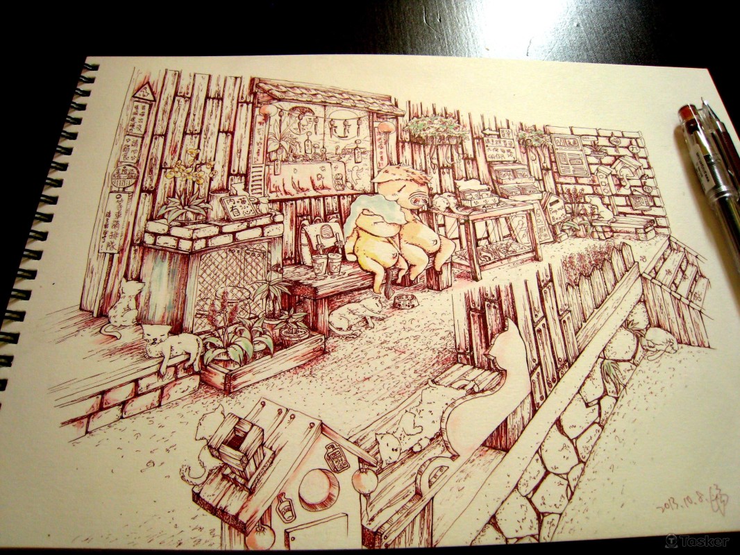 自創作品-九份+貓咪村_場景