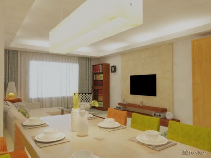 明亮客廳及餐廳