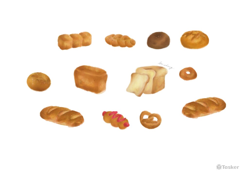 輔助圖形(麵包插畫)