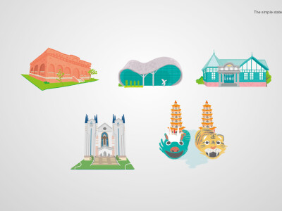 台灣建築插畫(向量風點陣風都有)