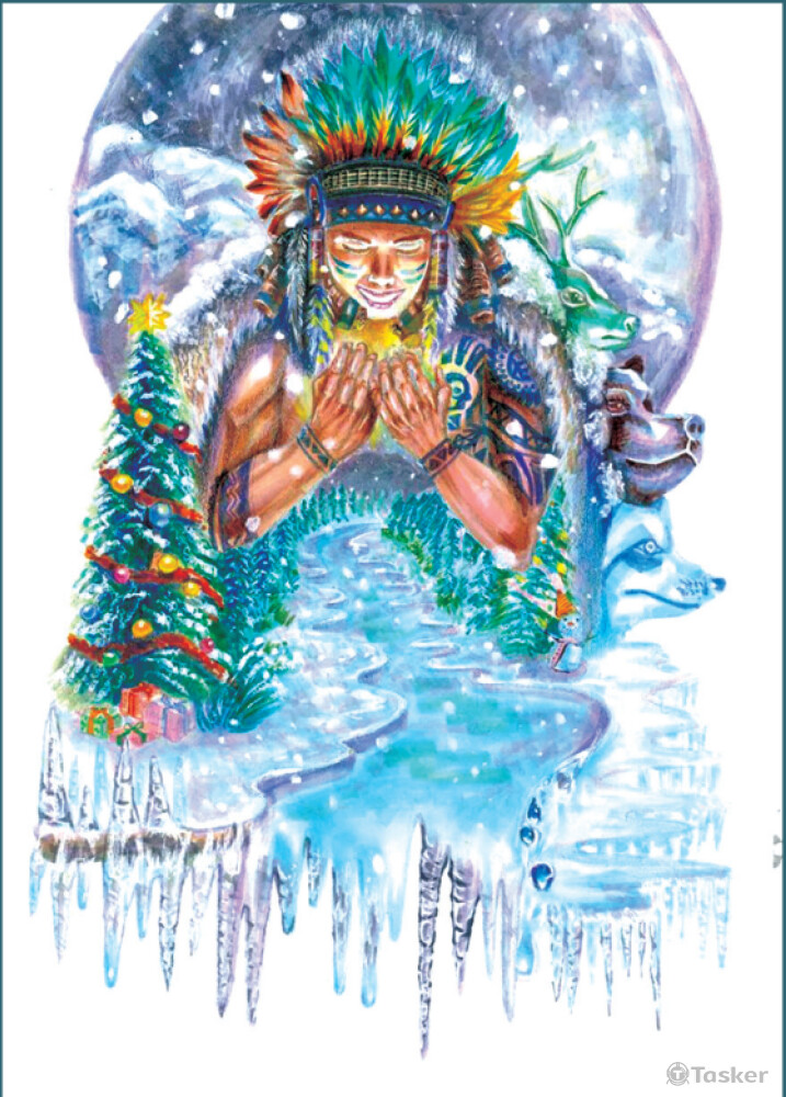 麥克筆插畫原創-冰天雪地