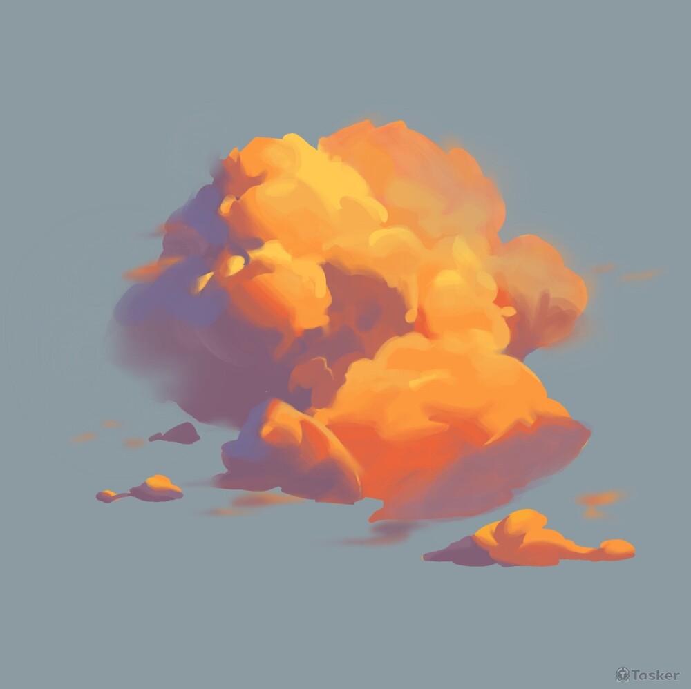 電繪厚塗-雲朵練習