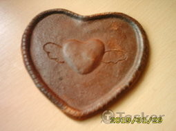 愛心翅膀浮凸杯墊