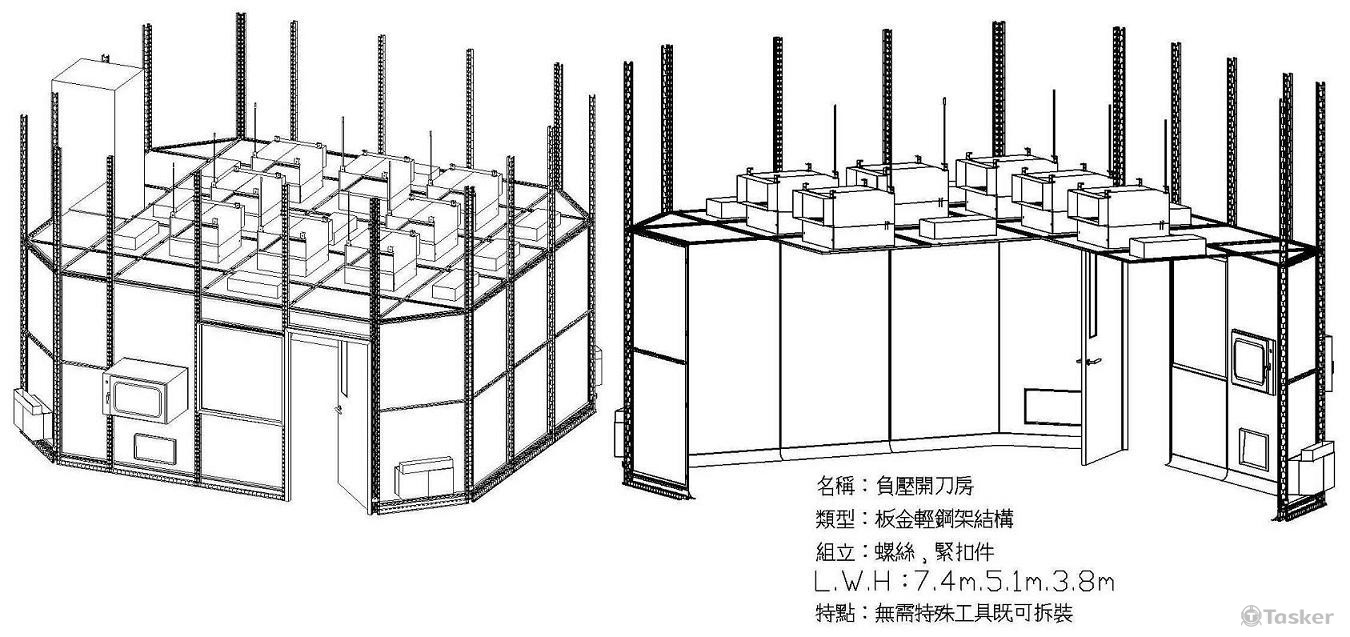 輕鋼架設計之負壓開刀房